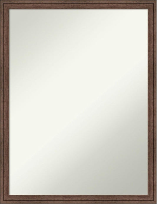 Amanti Art Brown Bathroom Mirror for Over Sink, 26x20 Florence Light Brown Rectangle Vanity Mirror, Medium Casual Frame, Hangs Horizonally and Vertically, Bathroom Wall Decor, Non-Beveled Edge