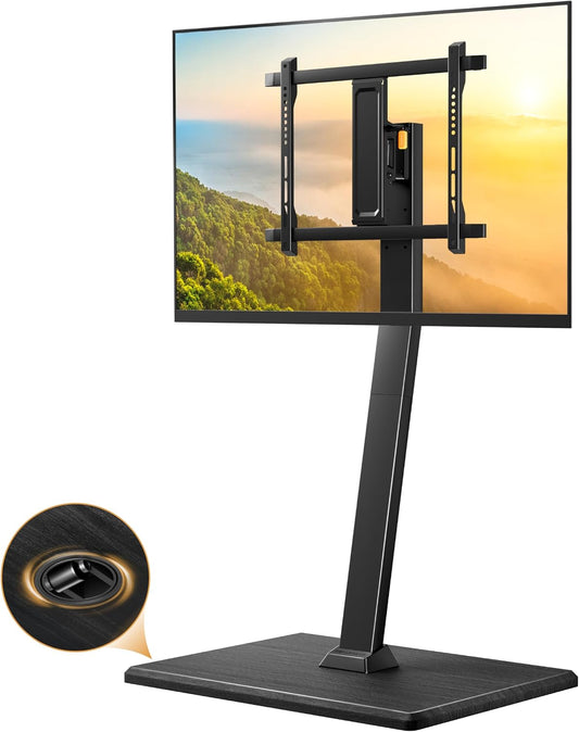 Perlegear Rolling TV Stand with Power Outlet, Tilt and Swivel Mobile TV Cart with Hidden Casters, Fits 30-70 Inch TVs, Height-Adjustable, 88 lbs Load Capacity, Max VESA 400x400mm, PGTVMC20