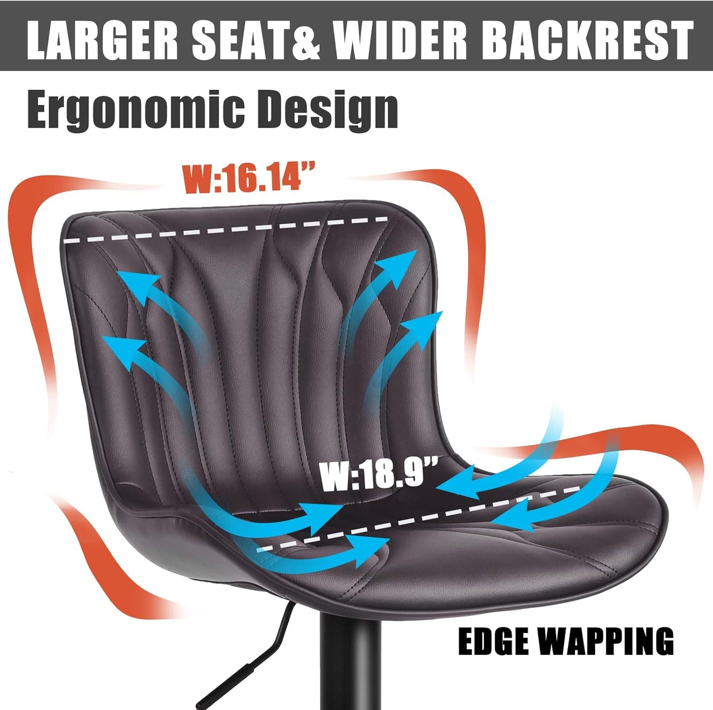 YOUNIKE 3 Brown Bar Stools Modern Swivel Counter Height Bar Chair with Back Adjustable Kitchen Island Faux Leather Padded Barstools taburetes de bar Breakfast sillas para barra de cocina 3PCS