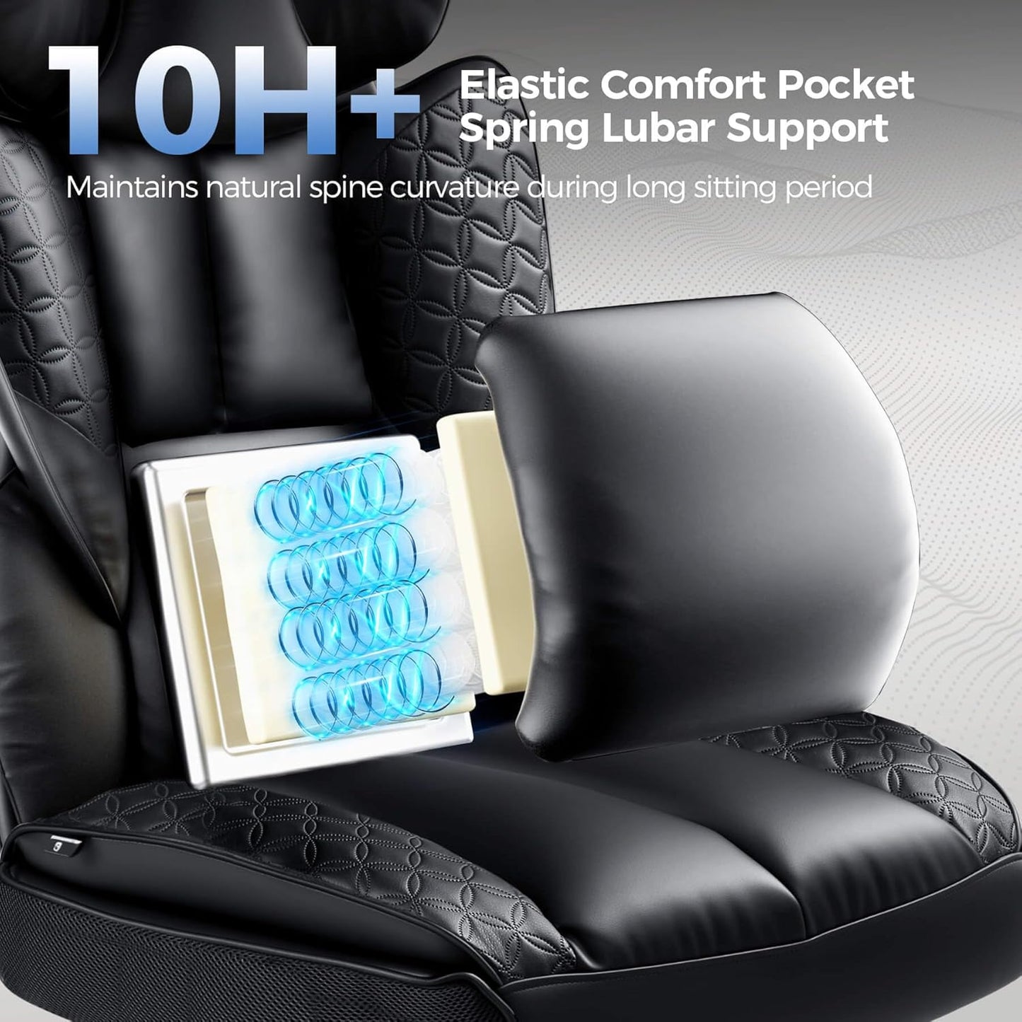 GTRACING Big and Tall Gaming Chair 400lbs Heavy Duty Office Chair with Foot Rest & High Back Pocket Spring Lumbar Support, Ergonomic Wide Comfy Seated Cushion for for Lower Back Pain Relief, Black