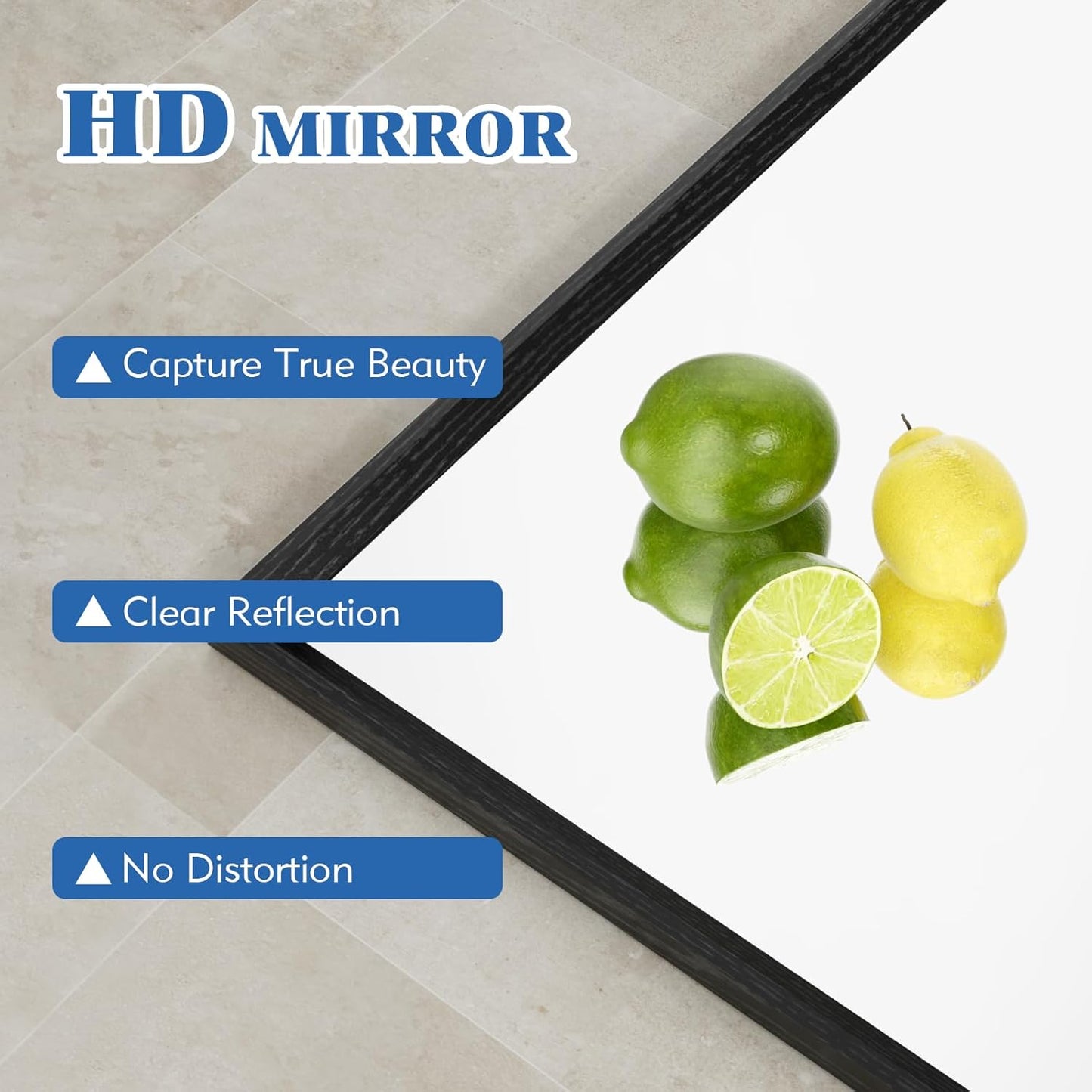 Rectangle Bathroom Mirror 28x36 Inch, Matte Black Framed, 4MM Tempered Glass, Anti-Rust, Wall-Mount Vanity Mirror for Bathroom & Bedroom, Hangs Horizontally or Vertically