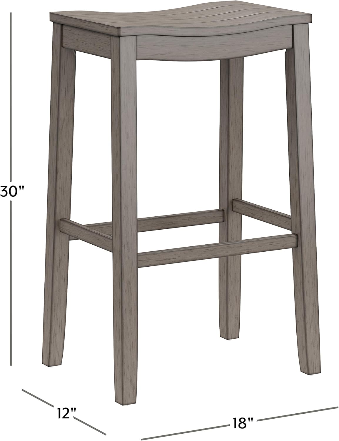 Hillsdale Furniture Fiddler Backless Saddle Bar Stool, Aged Gray