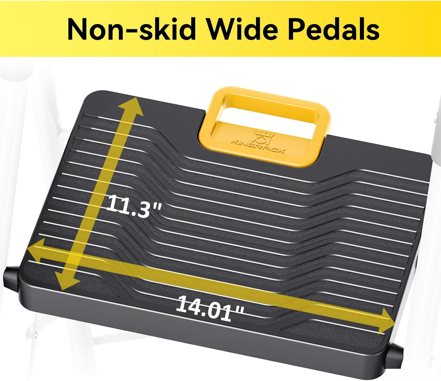 KINGRACK 4 Step Folding Ladder, 800lbs Capacity Step Stool with Safety Lock, Non-Skid Wide Pedals, and Handrail, Lightweight, Household Ladder for Home, Kitchen, Pantry, Closets, and Office Use, White