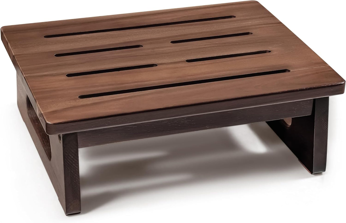 Wooden Step Stool, 5.3" One Step Stool for Adults with Built-in Handle, Supports up to 550lbs, Durable & Non-Slip Bedside Stool for Bedroom, Kitchen, Bathroom or High Beds