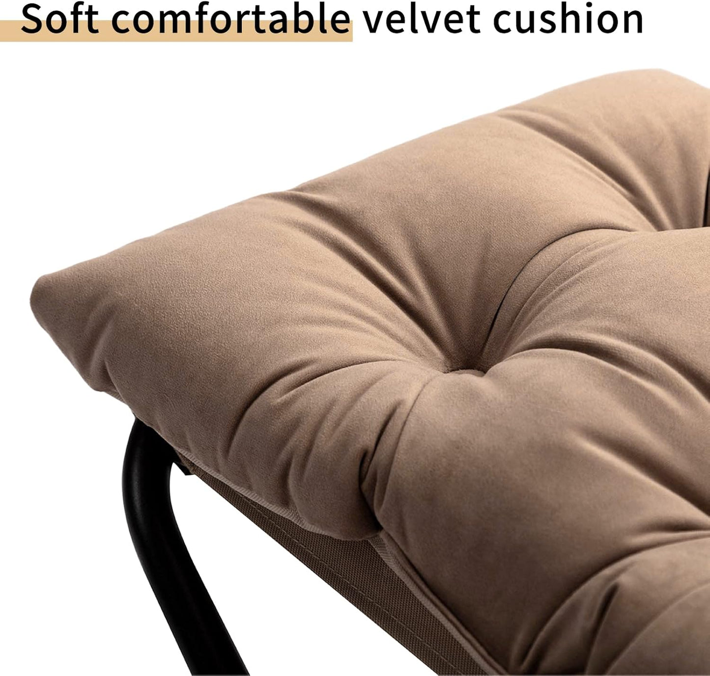 HollyHOME 15"(H) Folding Footrest Stool, Upholstered Small Foldable Ottoman, Accent Padded Sofa Foot Stool for Lazy Chair, Metal Frame Portable Foot Rest Ottoman for Living Room, Bedroom, Dark Brown