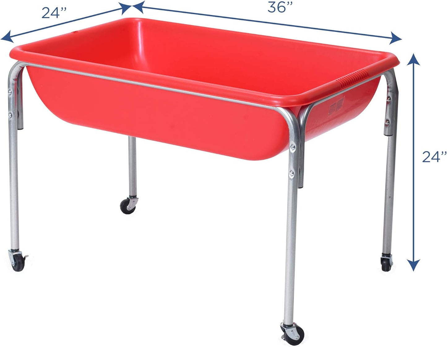 Children's Factory Medium Sensory Table – 24″ Height Table, Sandbox, Water Table for Kids, Red