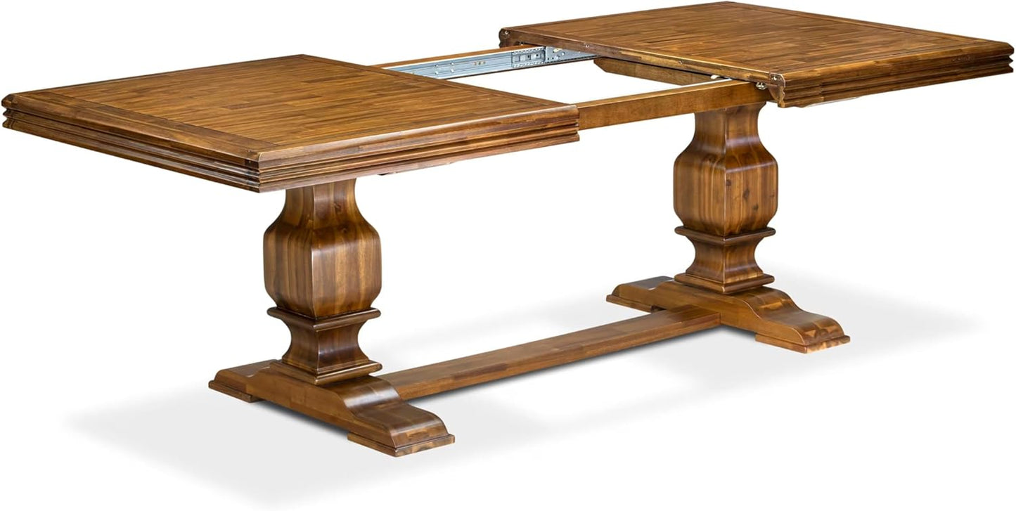 Luxe by East West Furniture - NKT-AWA-TP - a Mid-Century Dining Table with Removable Rectangular Tabletop – Antique Walnut