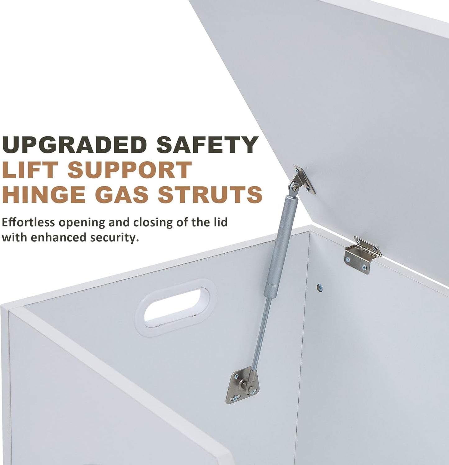 Storage Chest, 31.5" Wooden Storage Trunk Bench, Entryway Bench, Storage Box, Toy Chest with Lift Top, U-Shaped Opening, Easy Assembly, 31.5" x 15.7" x 18.3" Toy Box Chest Organizer Bench, Ivory White