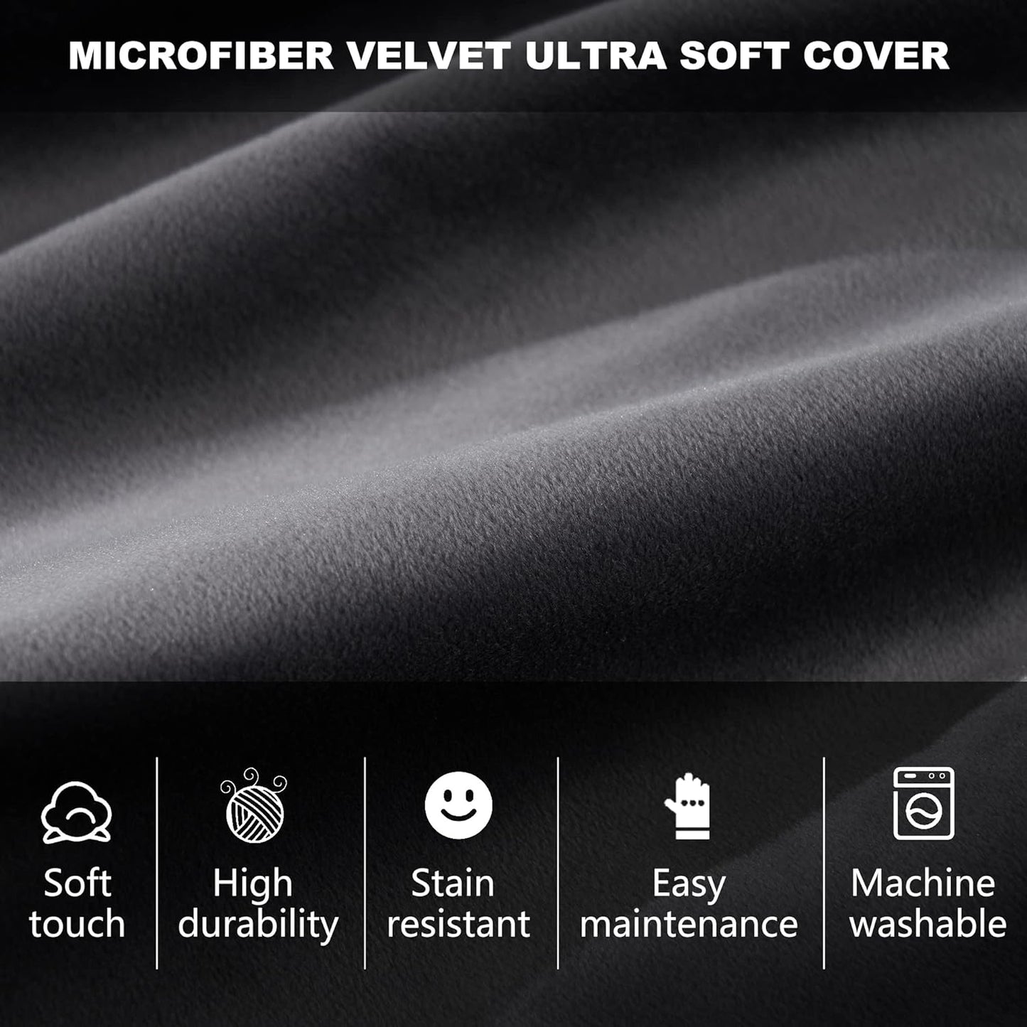 HABUTWAY Bean Bag Chair 3Ft Luxurious Velvet Ultra Soft Fur with High Rebound Memory Foam Bean Bag Chairs for Adults Plush Lazy Sofa with Fluffy Removable Sponge 3' (Grey)