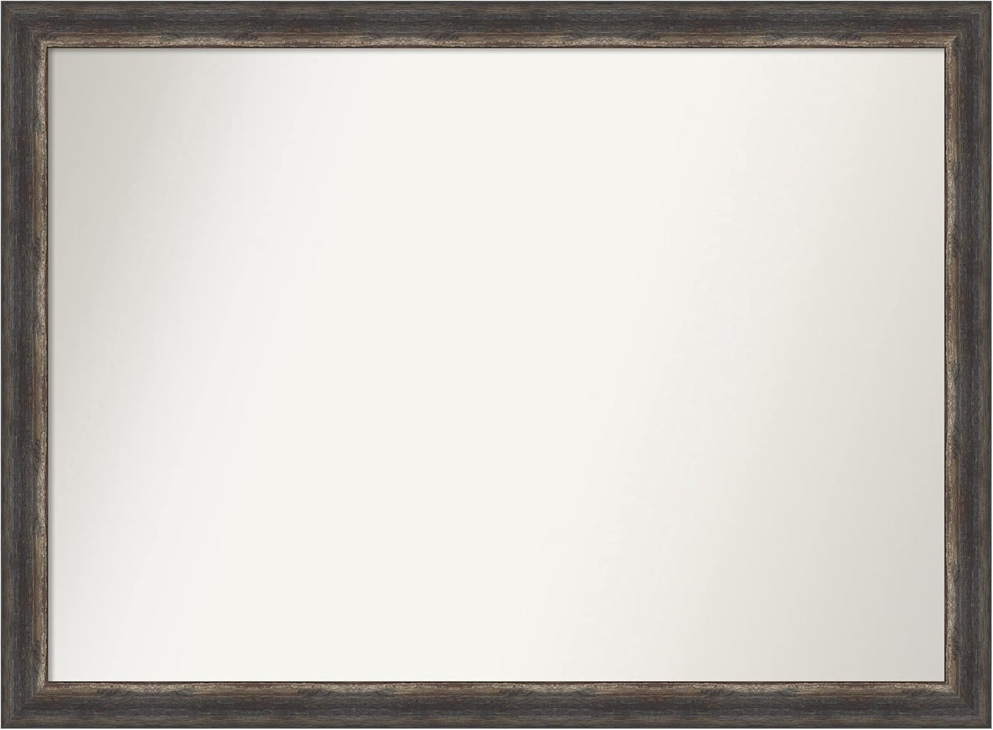 Amanti Art Brown Bathroom Mirror for Over Sink, 32x43 Bark Rustic Char Rectangle Vanity Mirror, X-Large Country Rustic Frame, Hangs Horizonally and Vertically, Bathroom Wall Decor, Non-Beveled Edge