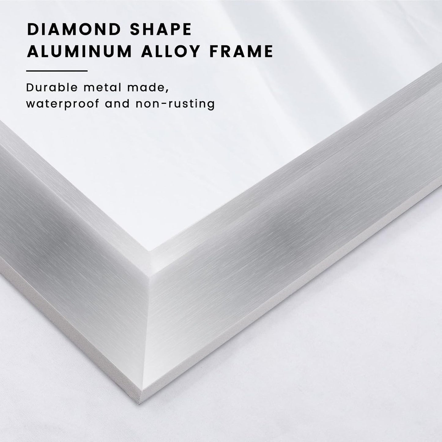 Amorho 24x36 Inch Bathroom Mirror Silver, Thick Metal Framed Wall Mirrors for Over Sink, Brushed Nickel Mirror Perfect for Bedroom, Living Room, Entryway, Rectangle (Horizontal/Vertical).