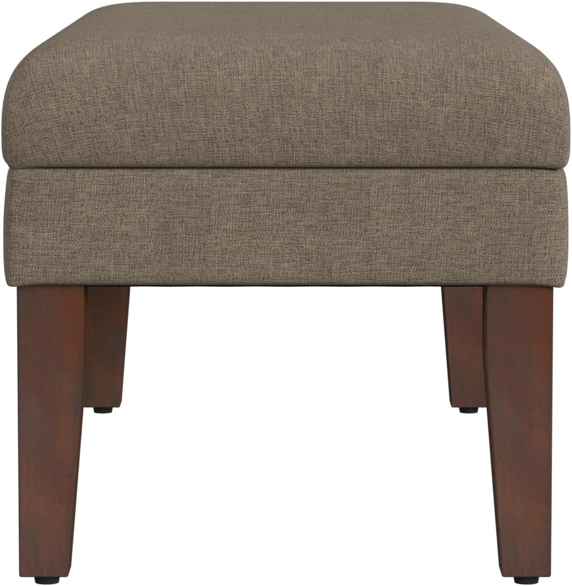 HomePop Home Decor | Upholstered Decorative Storage Ottoman Bench | Ottoman Bench with Storage for Living Room & Bedroom | Decorative Home Furniture, Textured Brown