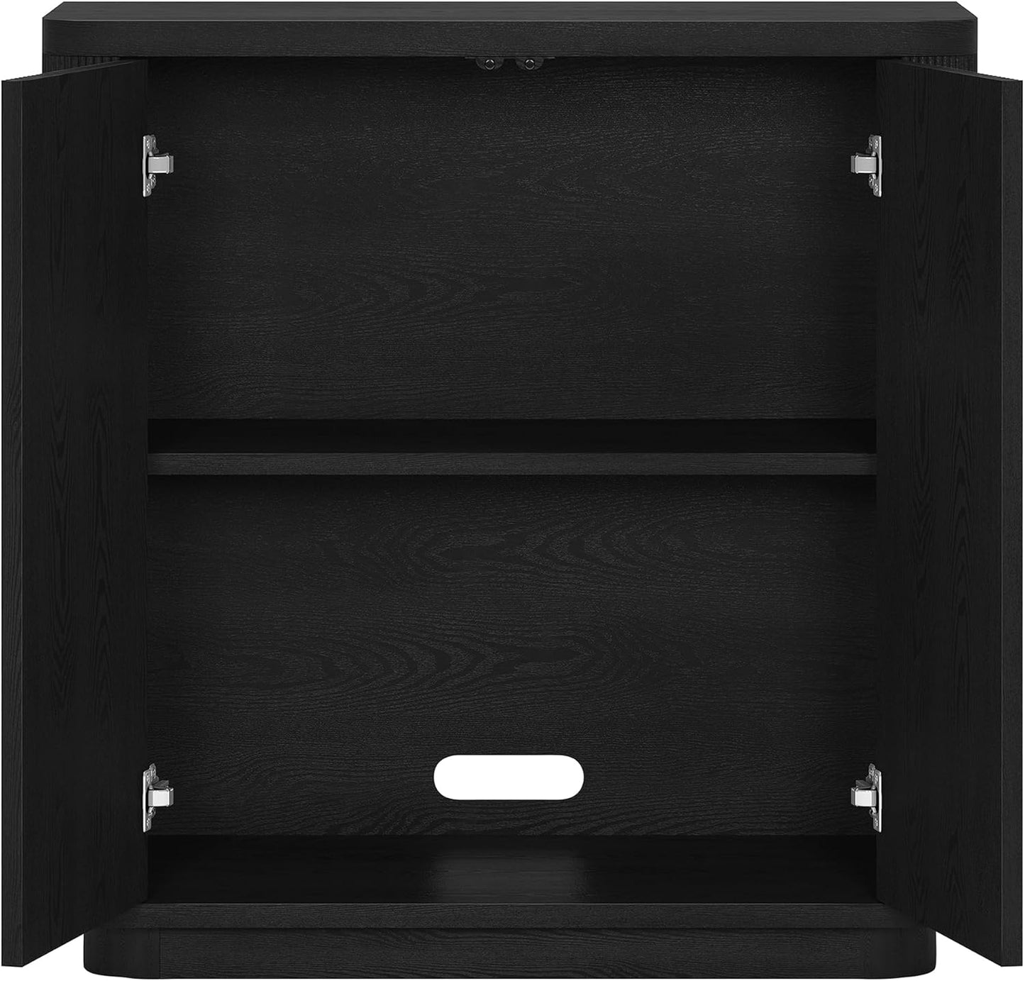 Henn&Hart 32" Wide Rectangular Accent Cabinet in Natural Black, for Home, Living Room, Bedroom, Entertainment Room, Office