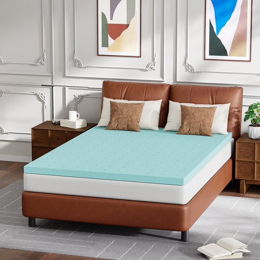 FDW | 5" Full Mattress + 3" Cooling Mattress Topper | Gel Memory Foam | Medium Firm Feel | White | with Washable Cover for Cool Sleep and Pressure Relief | Bed in a Box, CertiPUR-US Certified