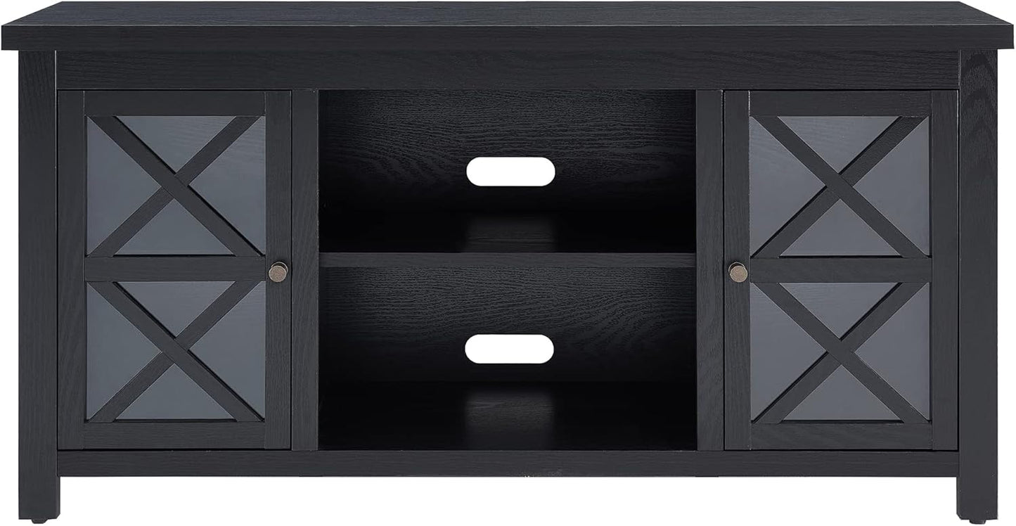 Henn&Hart Rectangular TV Stand for TV's up to 55" in Black, TV Stands for the Living Room