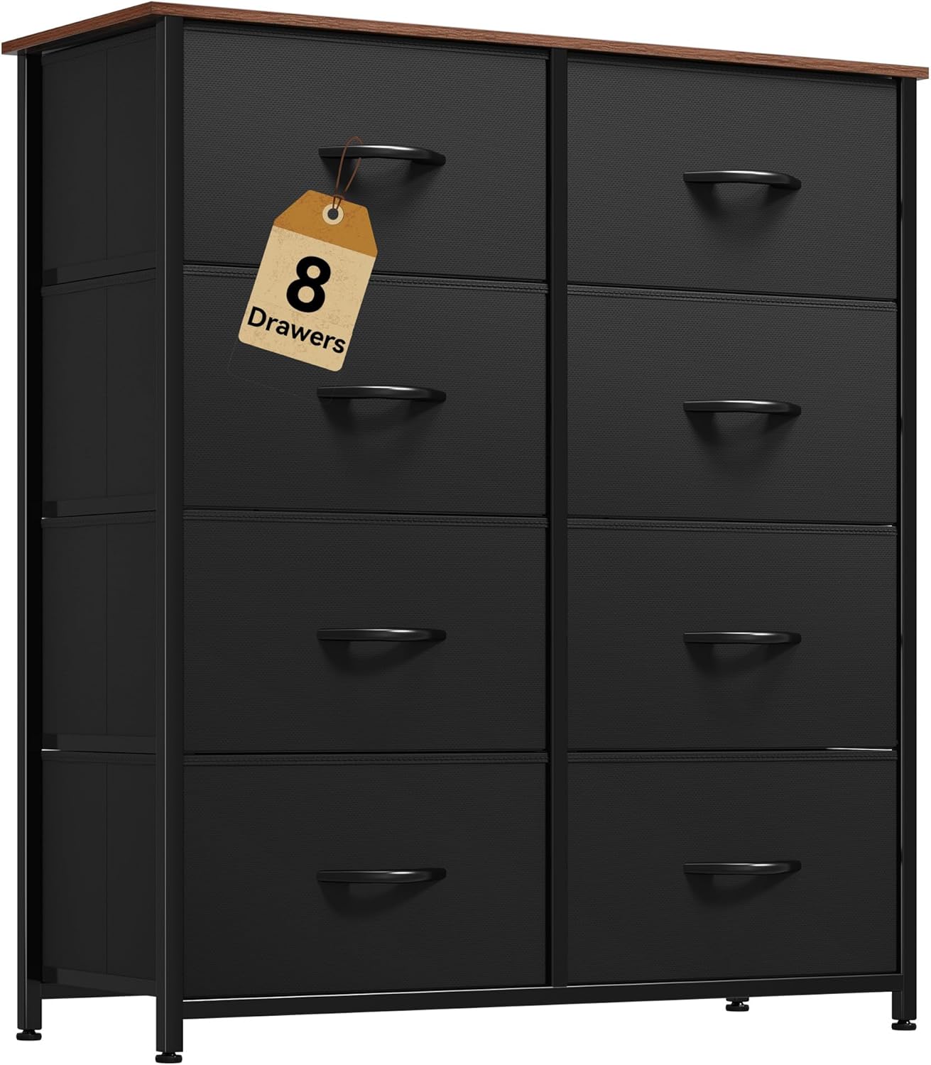 DWVO 8-Drawer Fabric Dresser, Furniture Storage Tower Cabinet, Organizer for Bedroom