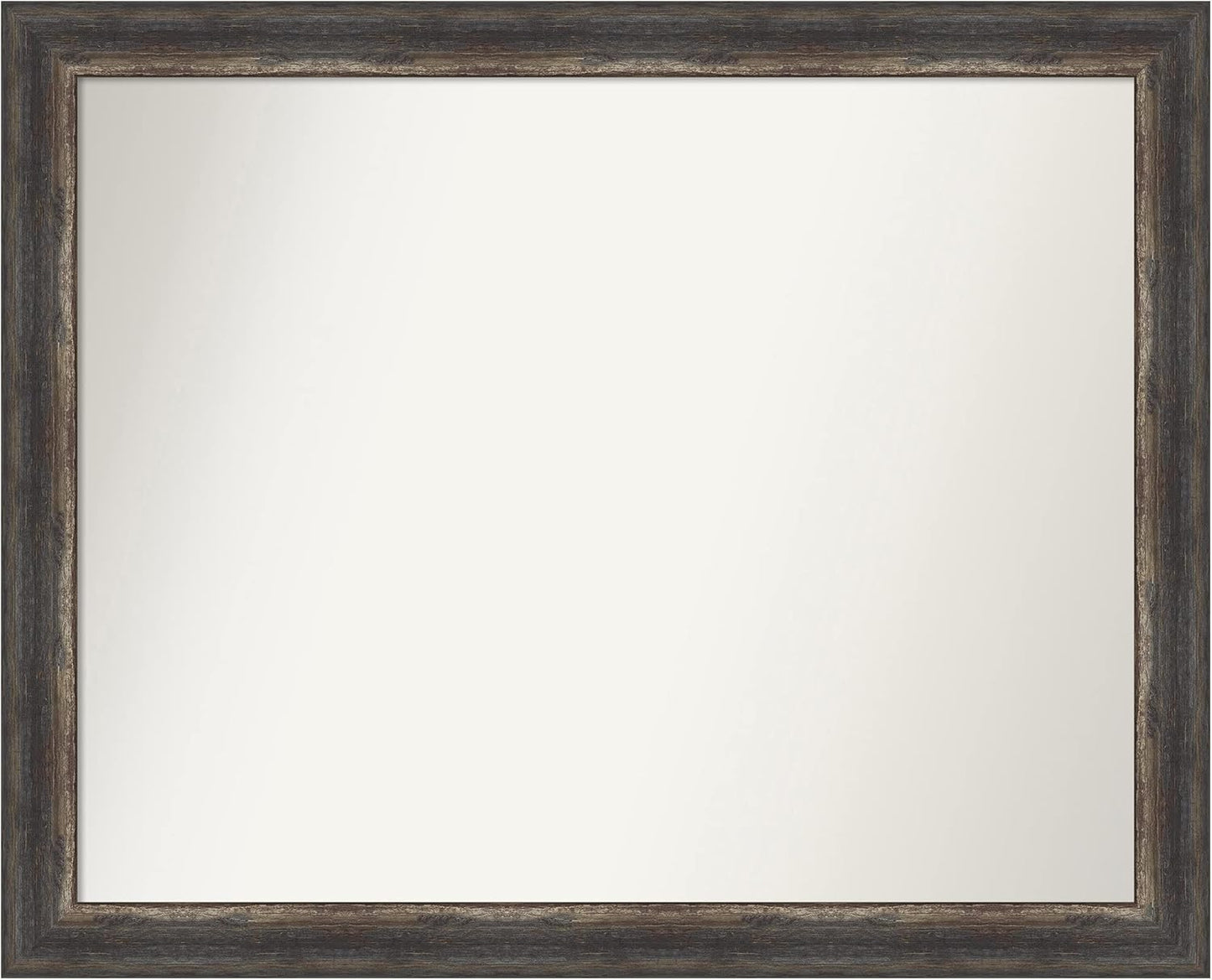 Amanti Art Brown Bathroom Mirror for Over Sink, 27x33 Bark Rustic Char Rectangle Vanity Mirror, Large Country Rustic Frame, Hangs Horizonally and Vertically, Bathroom Wall Decor, Non-Beveled Edge