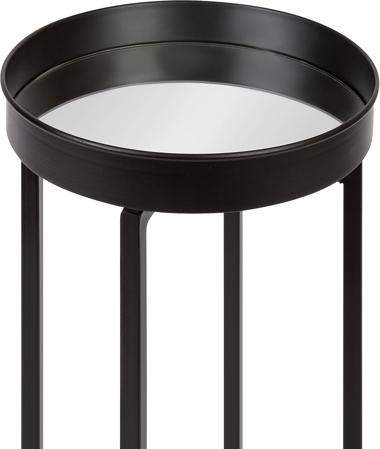 Kate and Laurel Celia Modern Side Table; Set of 2; Black; Sophisticated Metal End Tables for Storage and Display