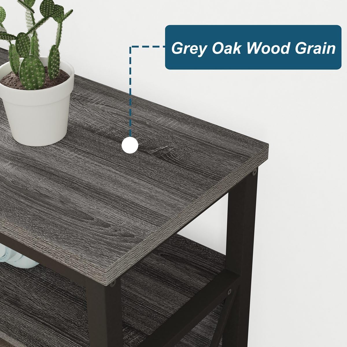 BON AUGURE Tall TV Stand for TVs up to 65 Inch, Industrial Entertainment Center with Storage Cabinet, Rustic Wood Media Console Table for Living Room and Bedroom (32 Inch High, Grey Oak)