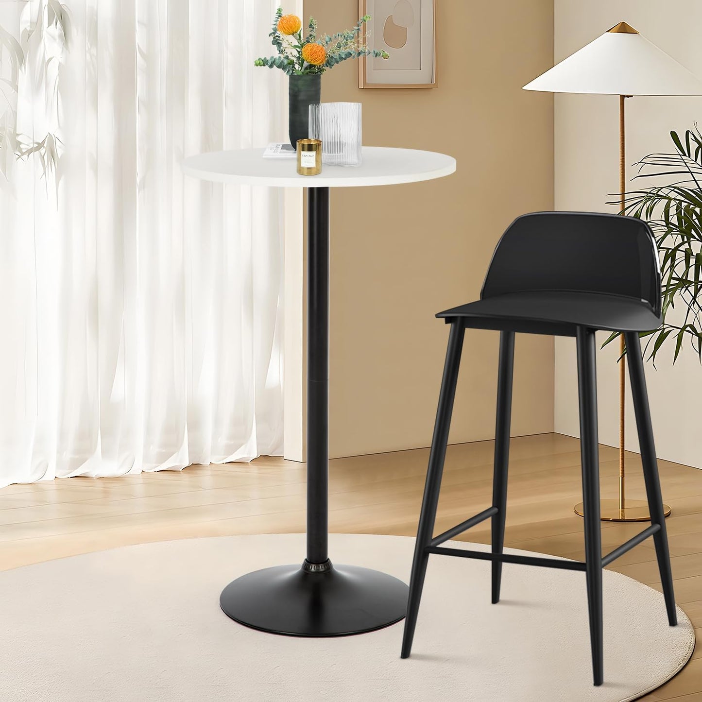 FDW Pub Table 40 Inch Height Cocktail Table Round Bistro Bar Table for Home and Kitchen Dining