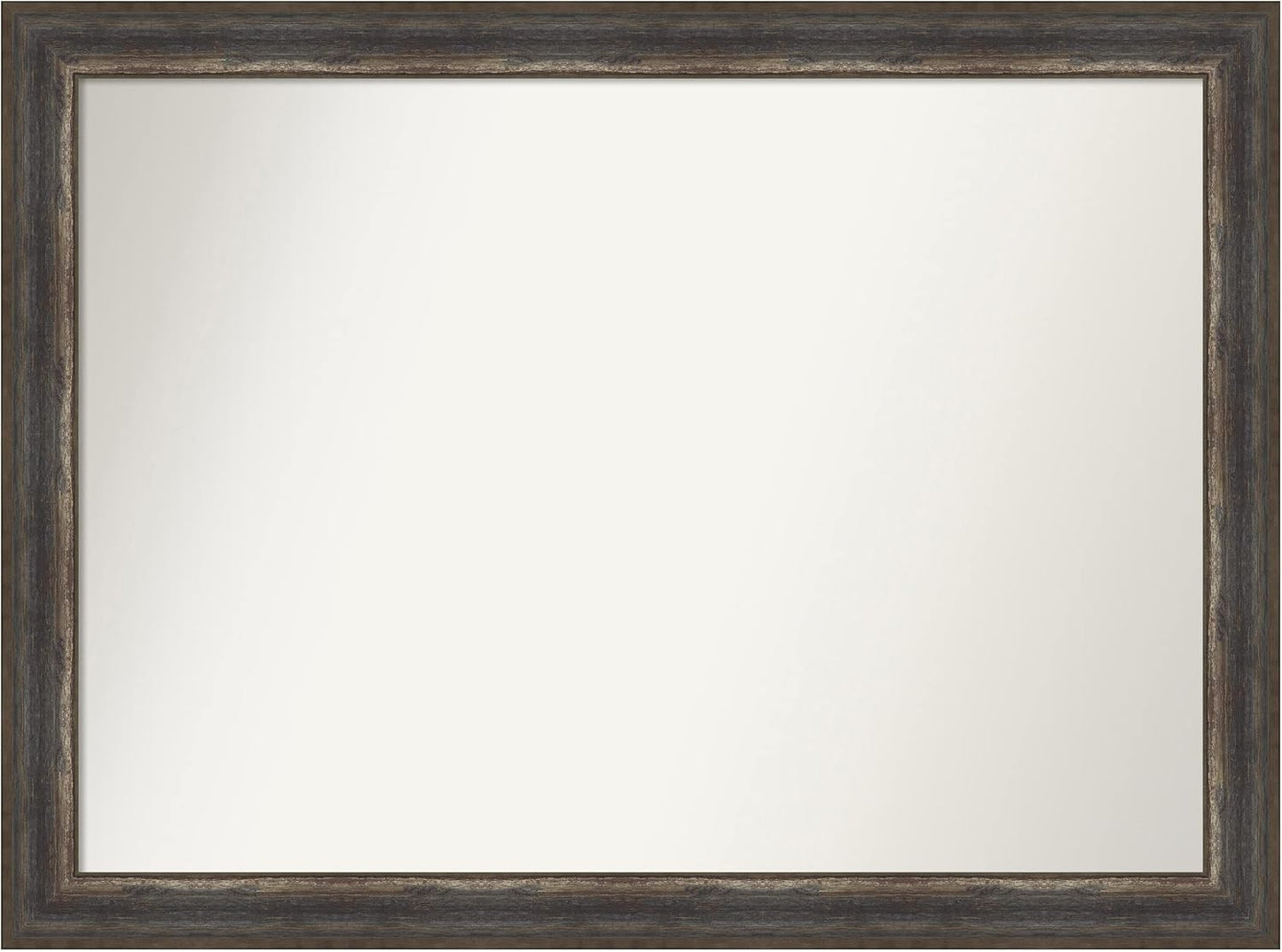 Amanti Art Brown Bathroom Mirror for Over Sink, 32x43 Alta Medium Brown Rectangle Vanity Mirror, X-Large Country Rustic Frame, Hangs Horizonally and Vertically, Bathroom Wall Decor, Non-Beveled Edge