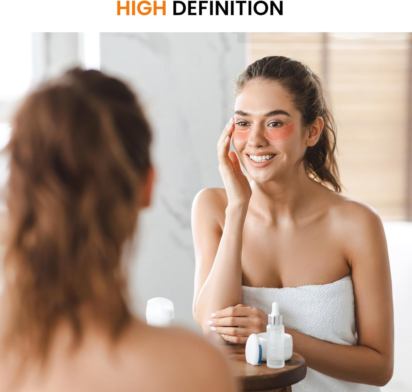 Bathroom Vanity Mirror for Wall, 36" x 24" Metal Framed Rectangular Bathroom Wall Mirror for Over Sink, HD Shatterproof Glass, Hangs Horizontally or Vertically(Gold)