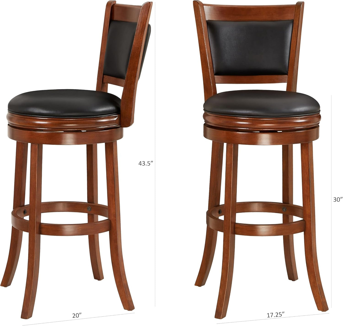 Ball & Cast Swivel Pub Height Barstool 29 Inch Seat Height Cherry Set of 1
