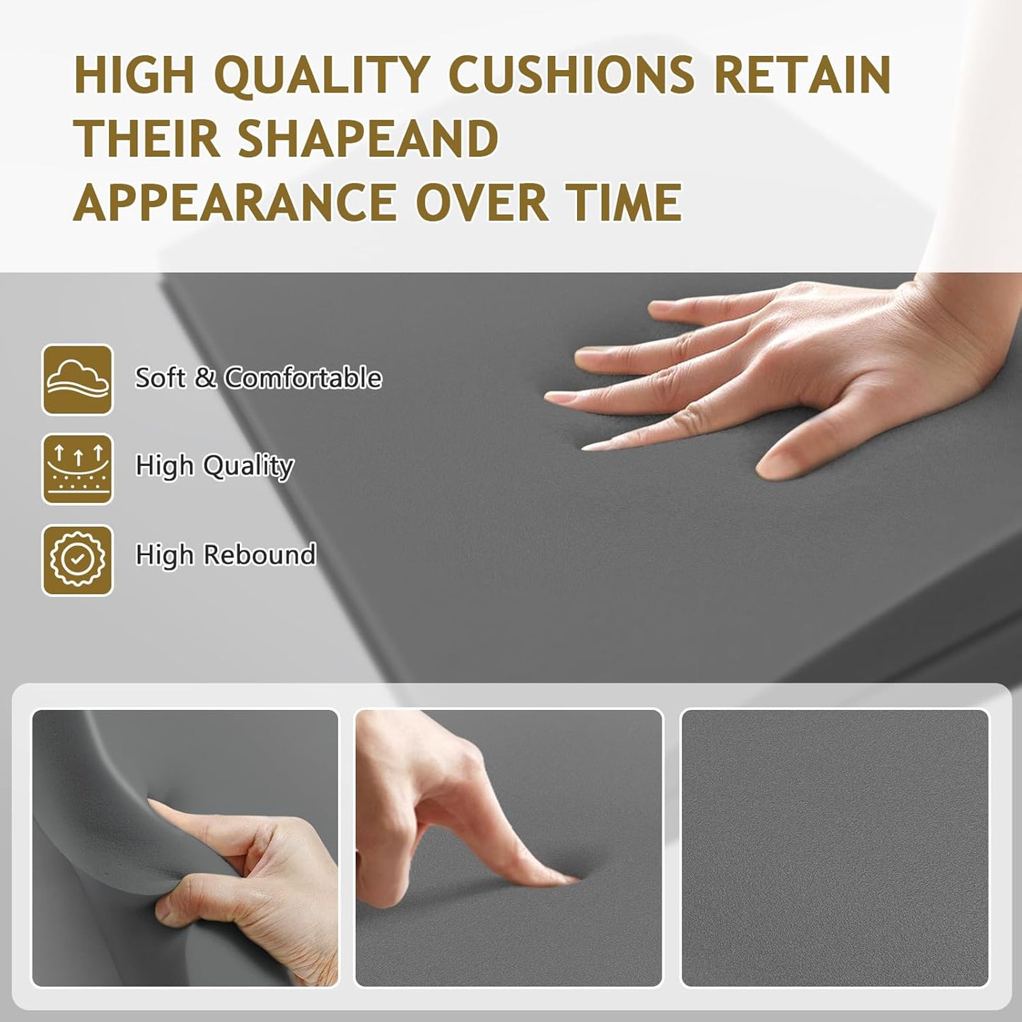 Couch Cushion Support for Sagging Seat Sofa Couch Supports for Sagging Cushions Curved High Density Foam Grey Pack of 1