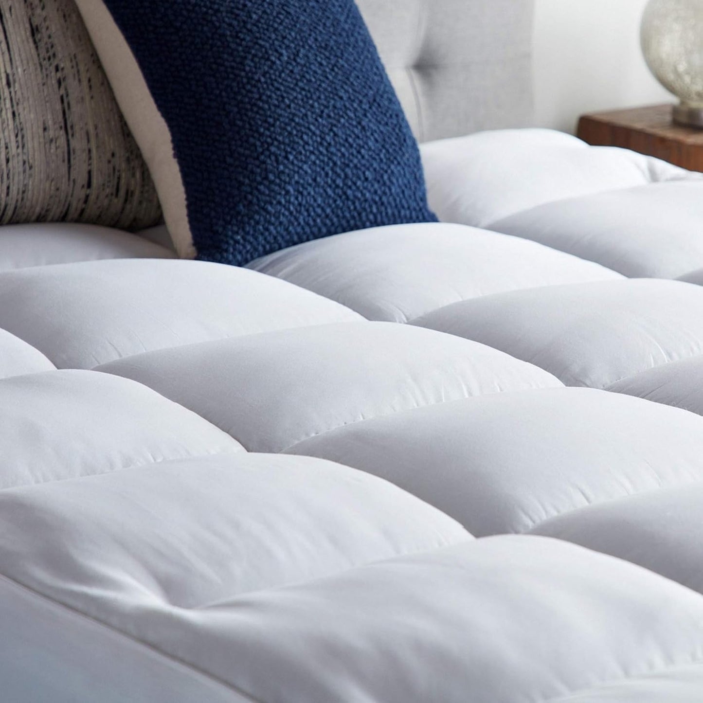 LUCID 4 Inch Down Alternative and Gel Memory Foam Mattress Topper - Three Toppers In One - Cal King