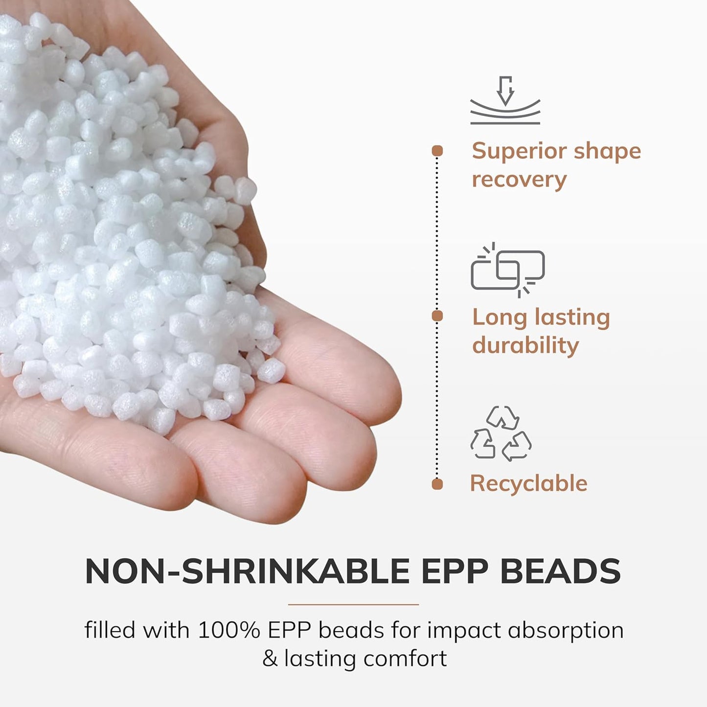 Anji Mountain 100% Handmade & Handcrafted Comfortable Home Décor Pouf Ottoman Footrest for Living Room, Bedroom, Nursery, Kidsroom, Patio Furniture - (20" x 20" x 20"- Black,Ivory)