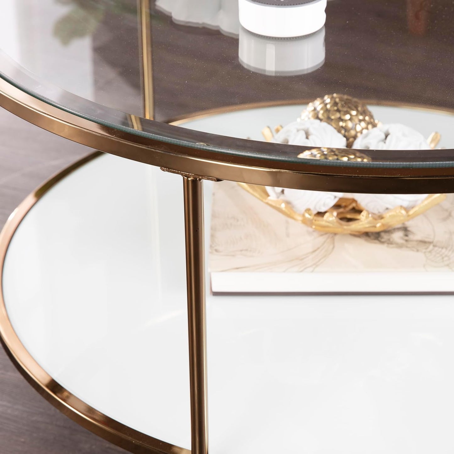 SEI Furniture Risa Cocktail Table, Gold, 34 in x 34 in x 18 in