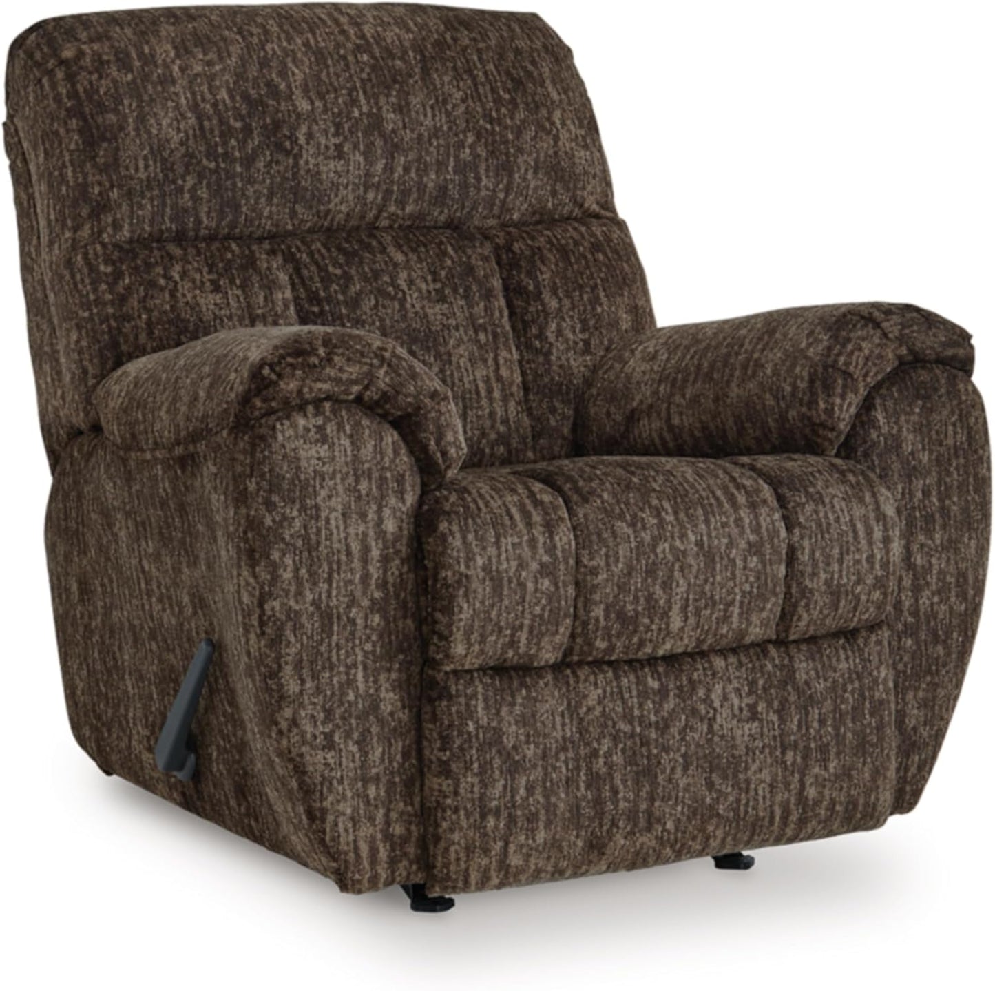 Signature Design by Ashley Rampant Casual Manual Rocker Recliner with Pillow-Top Arms, Dark Brown