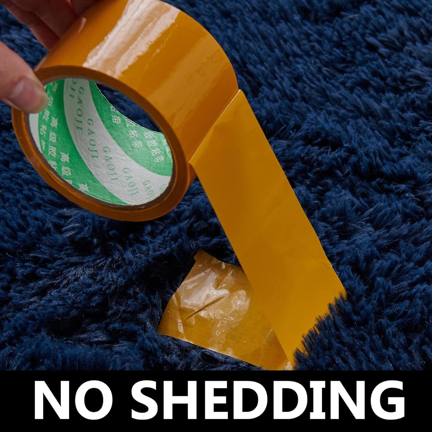 FJZFING Navy Blue Round Rug Ultra-Soft Plush Modern 6x6 Circle Area Rug for Kid's Bedroom, Fluffy Shag Circular Rug for Nursery Room, Non-Slip Home Decor Cute Navy Blue Carpet for Teen's Room