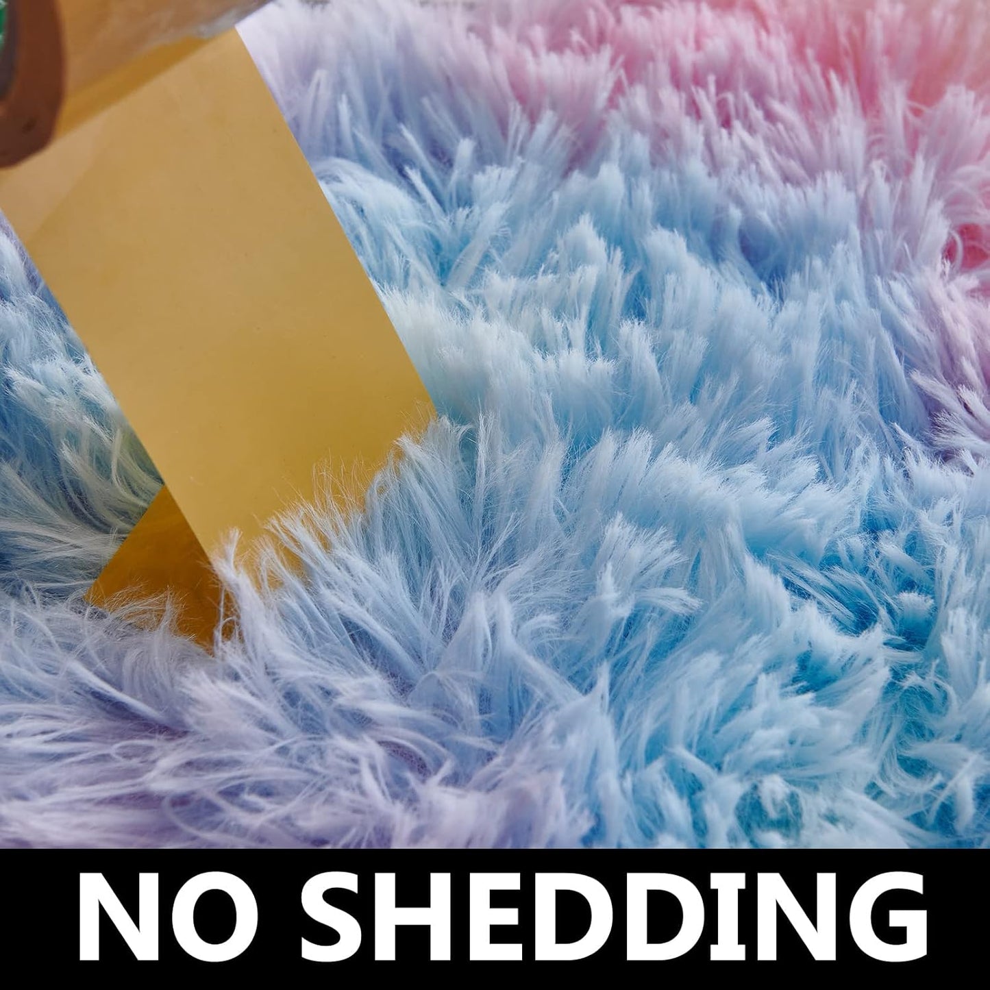 FJZFING Rainbow Round Rug Ultra-Soft Plush Modern 7x7 Circle Area Rug for Kid's Bedroom, Fluffy Shag Circular Rug for Nursery Room, Non-Slip Home Decor Colorful Carpet for Teen's Room