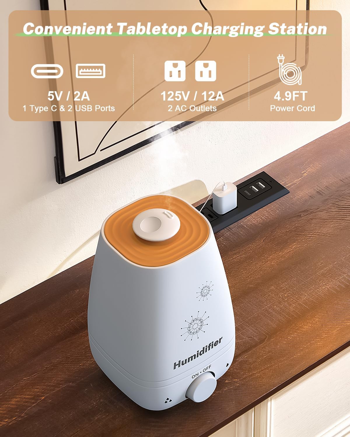 Farmhouse 6 Drawers Dresser for Bedroom with Charging Station, Wood Country Rustic Storage Dressers Organizer, Vintage Design Chest of Drawers for Bedroom, Living Room