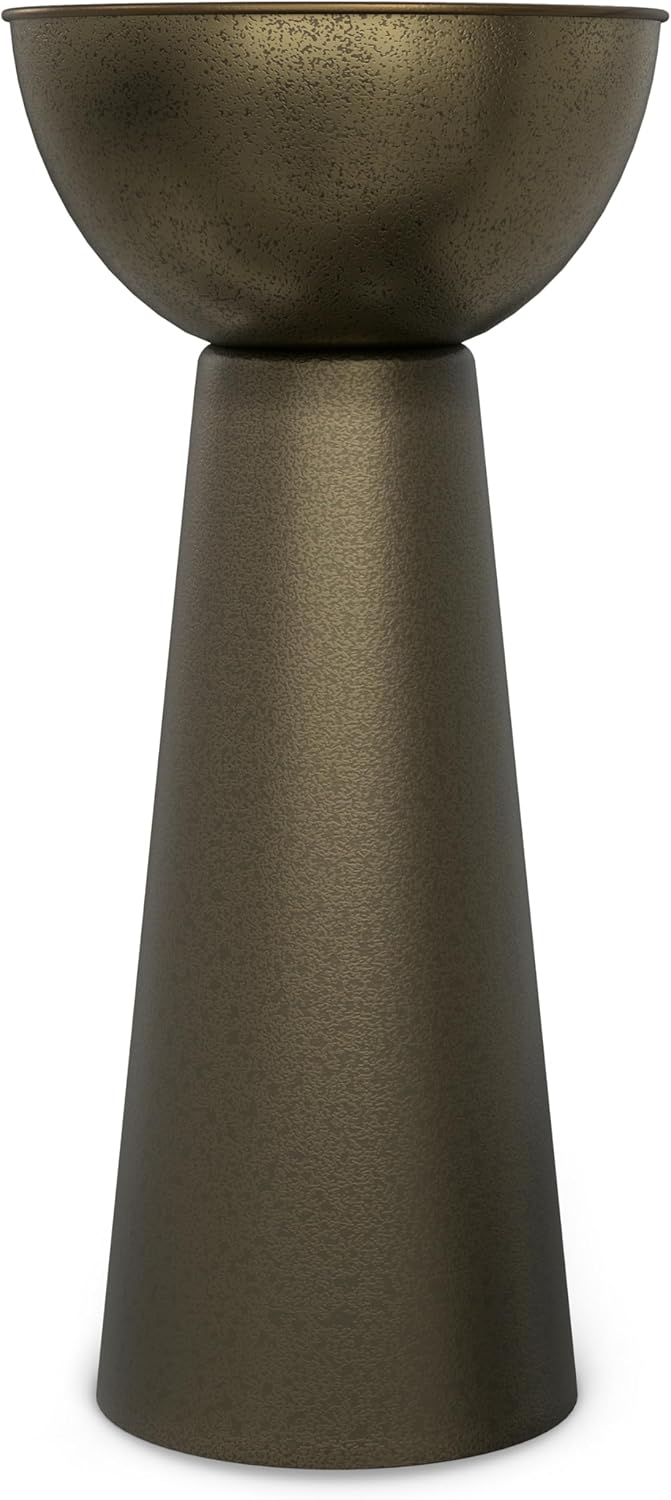 SIMPLIHOME Surrey Contemporary Modern 12 inch Wide Metal Side Table in Antique Gold, Fully Assembled for The Living Room and Bedroom