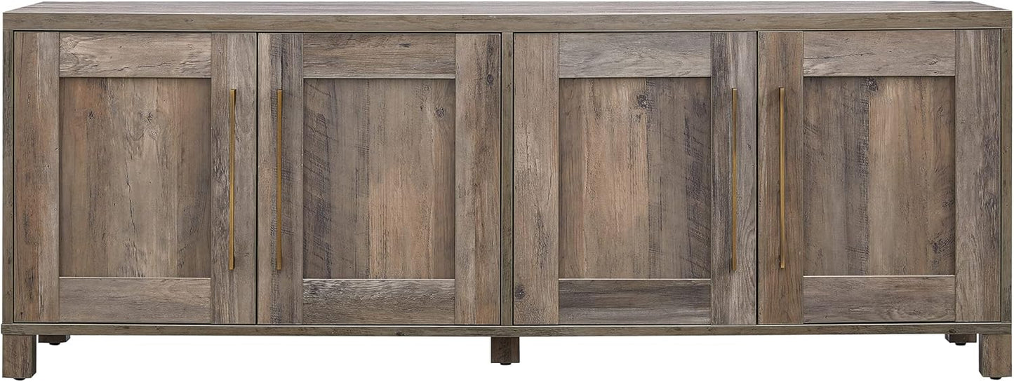 Henn&Hart Rectangular TV Stand for TV's up to 80" in Gray Oak, TV Stands for the Living Room