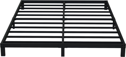 EMODA 6 Inch California King Bed Frames Heavy Duty Metal Cal King Platform with Steel Slats Support, No Box Spring Needed, Noise Free, Black