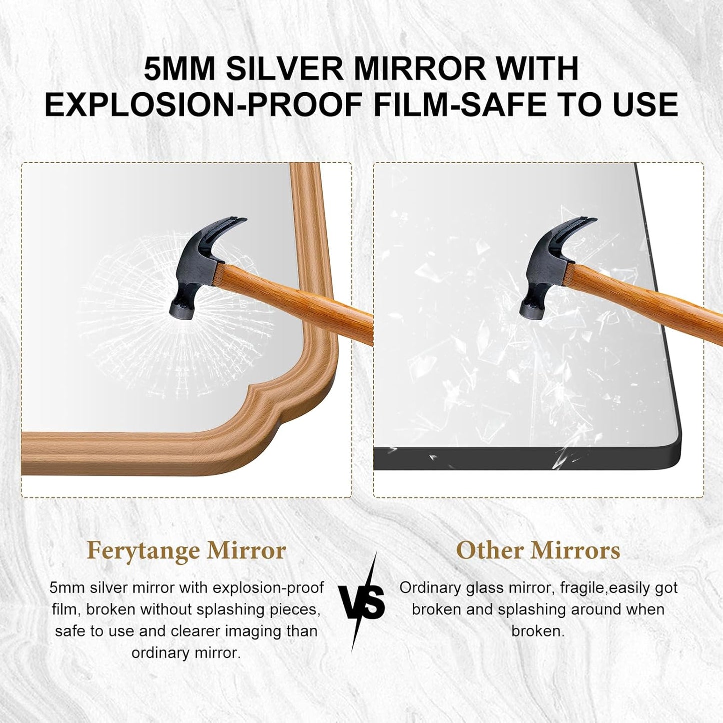 Natural Wood Framed Mirror,18X24 Inch Bathroom Mirror for Over Sink Wood Mirror for Bathroom Modern Rounded Corner Rectangle Wall Mounted Mirror for Bathroom (Horizontal/Vertical)