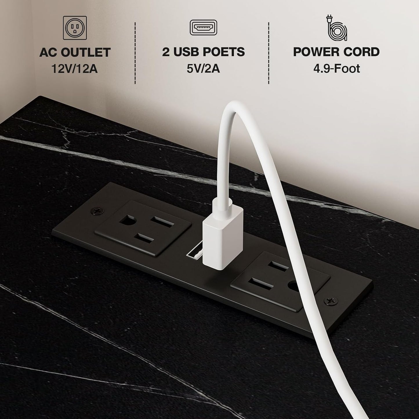 GAZHOME 20 Gallon Double Tilt Out Wooden Trash Cabinet with Charging Station, Upgrade Free Standing Recycling Cabinet with Outlet,Gray