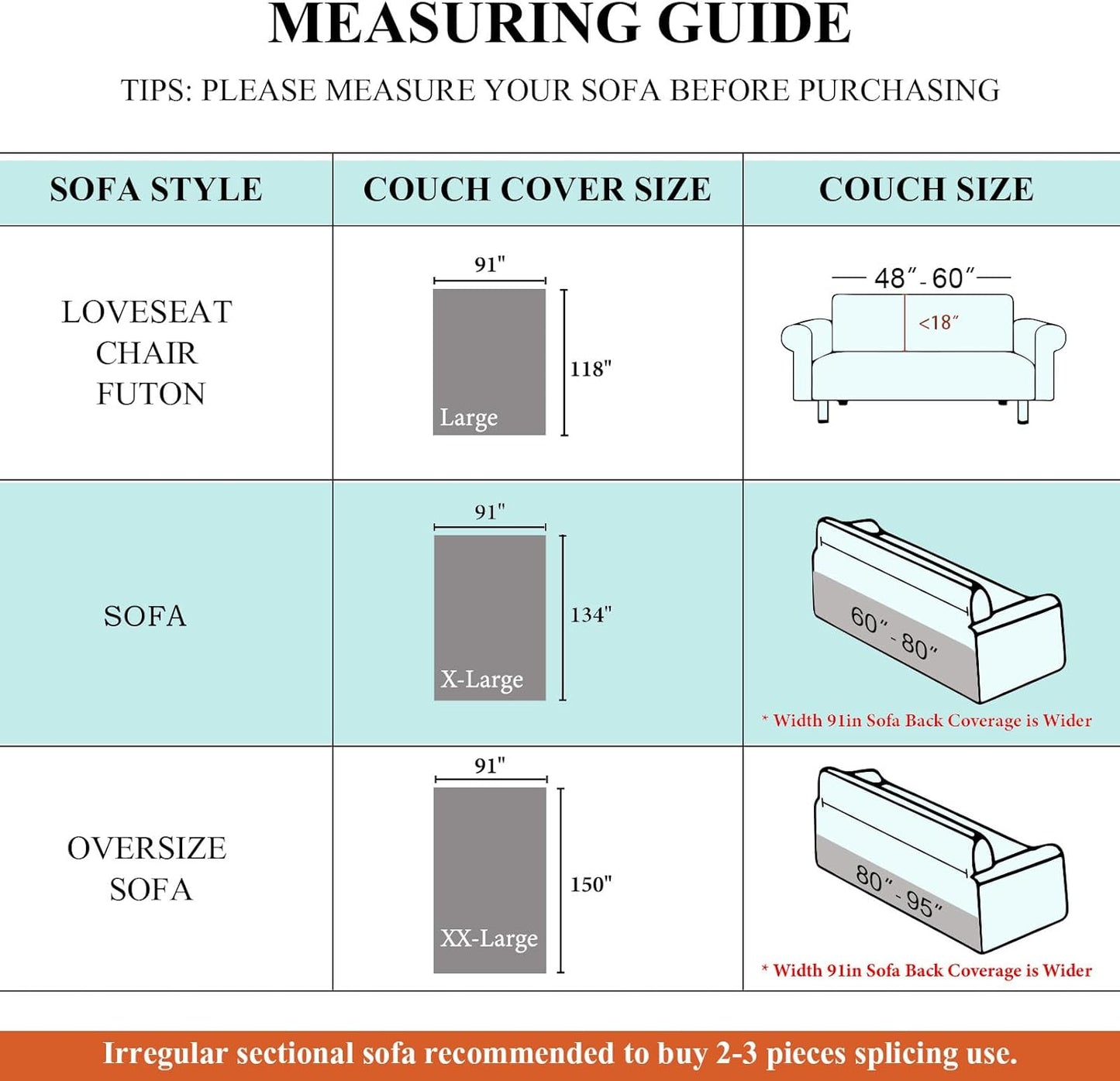 STACYPIK Silver Gray Chenille Sofa Covers, Herringbone Jacquard Sectional Couch Cover, Furniture Protector for 3 Cushion Couch, L-Shaped Sofa Covers for Loveseat, Washable Multi-use Blankets-91X134IN