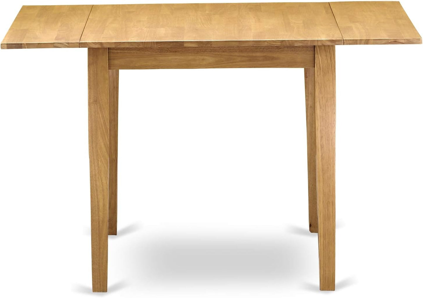 East West Furniture NDAN3-OAK-W 3 Piece Dining Room Furniture Set Contains a Rectangle Dining Table with Dropleaf and 2 Wood Seat Chairs, 30x48 Inch, Oak