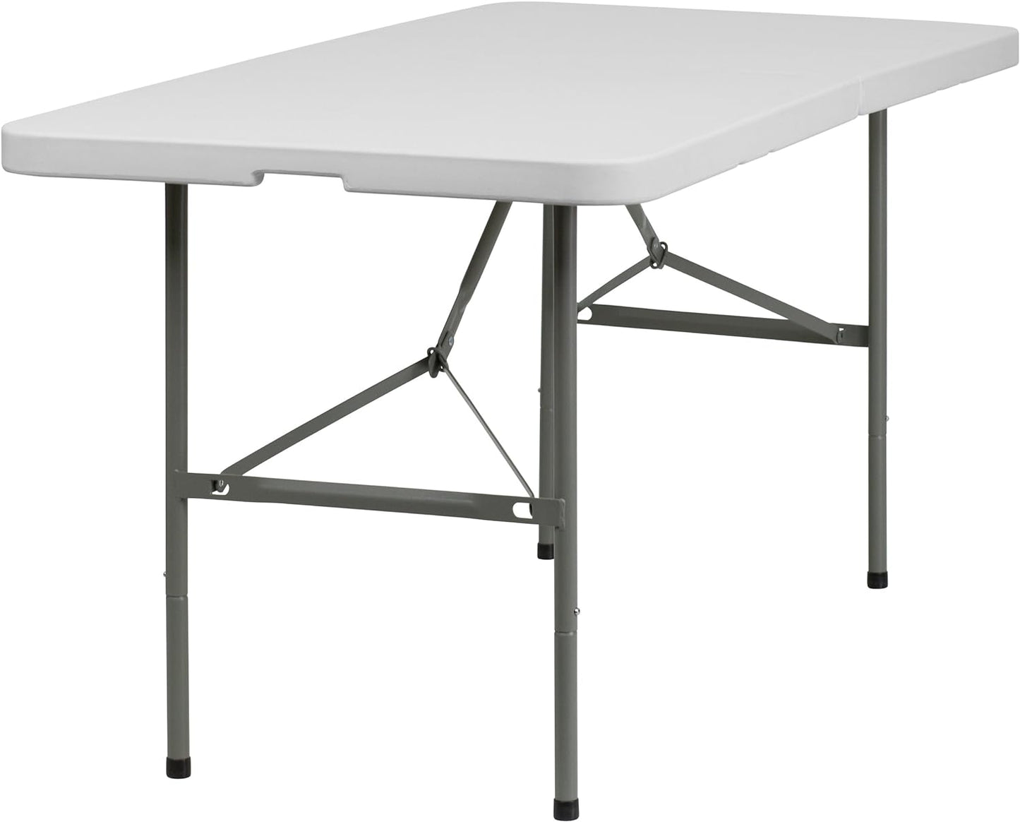 Flash Furniture Elon Commercial Grade 5-Foot Bi-Fold Granite White Plastic Folding Table