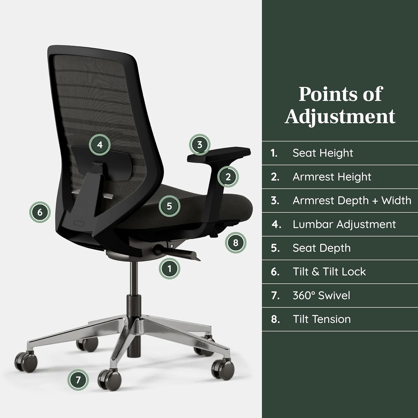 Branch Ergonomic Chair - A Versatile Desk Chair with Adjustable Lumbar Support, Breathable Mesh Backrest, and Smooth Wheels - Experience Optimal Comfort and Support - All Black