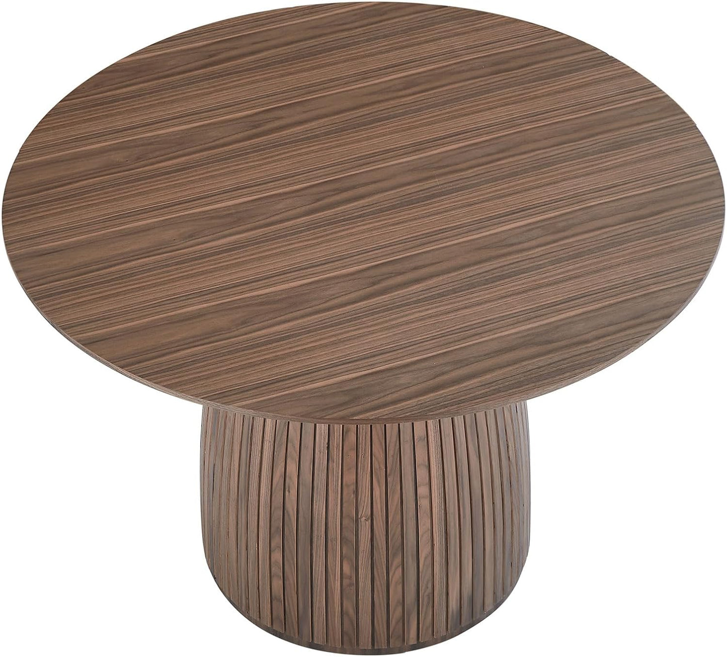 Modern Wooden Mushroom-Shape Round Dining Table, Home Kitchen Furniture Diningtable Natural Wood Grain Variation Tabletop and Circular Leg for Living Space
