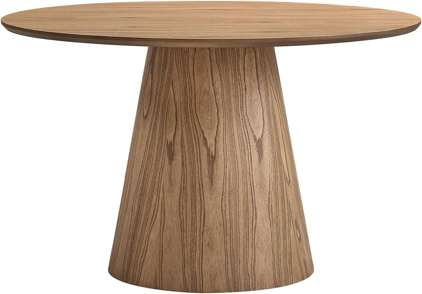 Wooden Kitchen Round Dining Table for 4-6, Round Kitchen Table with Circular Tabletop with Wood Pedestal Base, Rustic Farmhouse Furniture