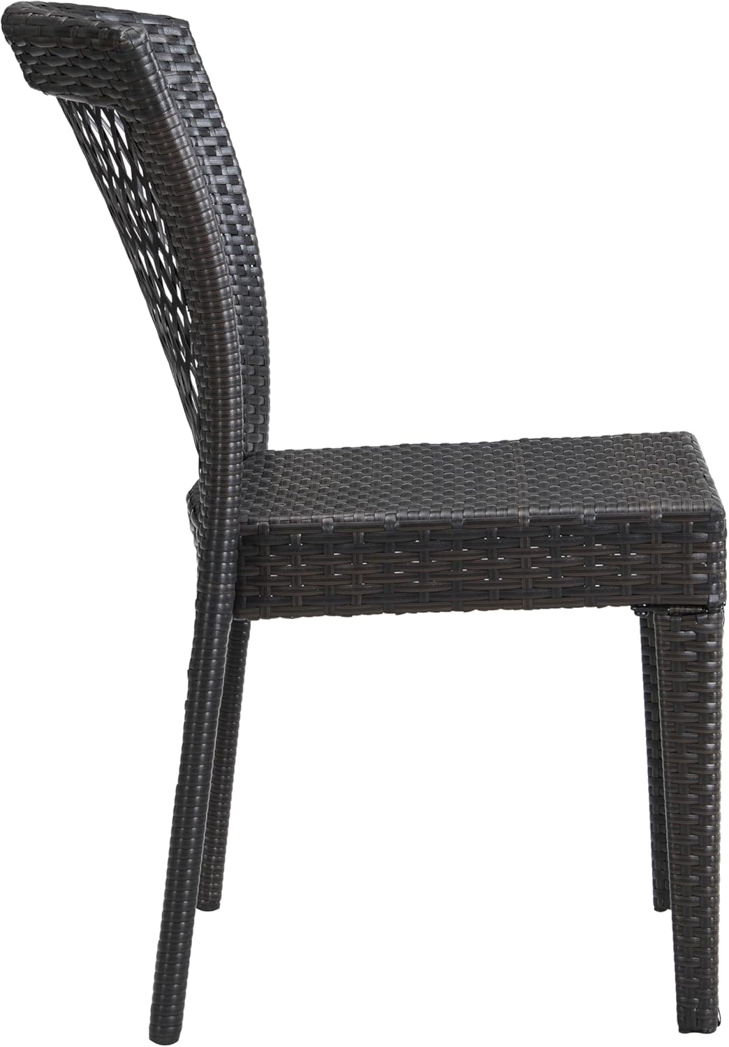 Merax Outdoor Dining Chairs Set of 2,Stackable Chairs with UV-Resistant PE Rattan and Steel Frame for Patio,Garden,Balcony,Supports 400lbs,Brown Multi