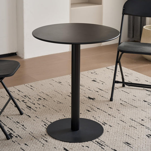 24 inch Black Round Table Small Dining Table, Metal Modern Kitchen Table, Mid Century Coffee Table for Living Room