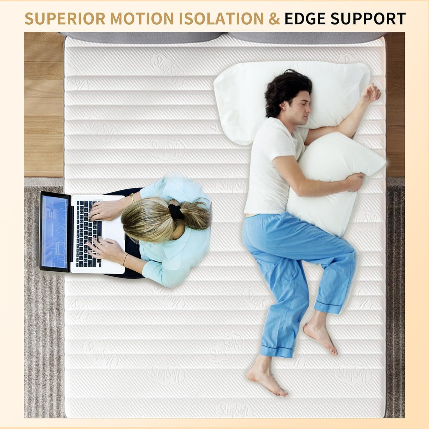 Mattress Queen Size, 10 Inch Hybrid Memory Foam Firm Queen Mattress Size with Hybrid Mattresses in a Box Pressure Relief & Supportive