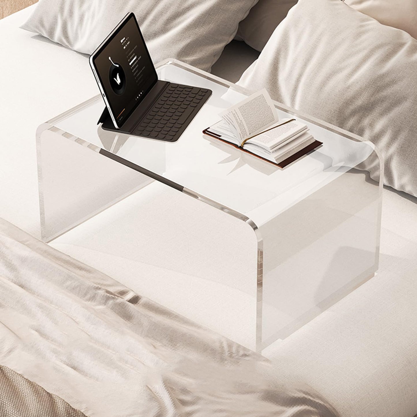 Acrylic 24" Small Table-Multipurpose Modern Furniture for Use as Lap desks, Acrylic Side Table or End Table in Living Rooms, Bedrooms and Offices